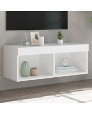 Meuble TV avec lumières LED blanc 80x30x30 cm | Mobilier & Déco