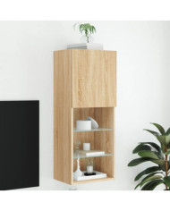 Meuble TV avec lumières LED chêne sonoma 40,5x30x102 cm | Mobilier & Déco