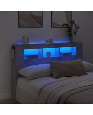 Tête de lit à LED gris béton 160x18,5x103,5cm bois d'ingénierie | Mobilier & Déco