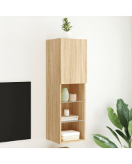 Meuble TV avec lumières LED chêne sonoma 30,5x30x102 cm | Mobilier & Déco