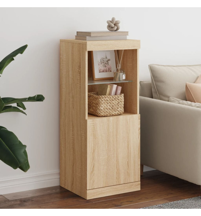 Buffet avec lumières LED chêne sonoma 41x37x100 cm | Mobilier & Déco