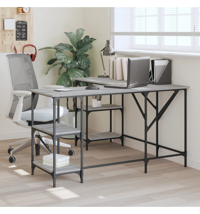 Bureau sonoma gris 139x139x75 cm bois d'ingénierie | Mobilier & Déco