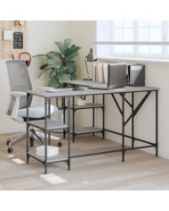 Bureau sonoma gris 139x139x75 cm bois d'ingénierie | Mobilier & Déco