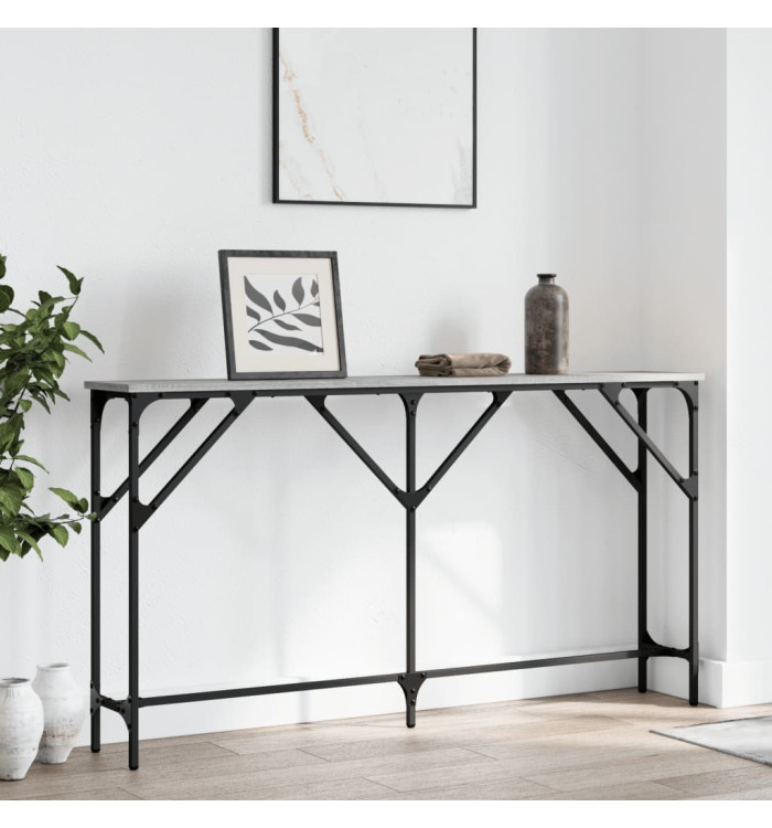 Table console sonoma gris 140x23x75 cm bois d'ingénierie | Mobilier & Déco