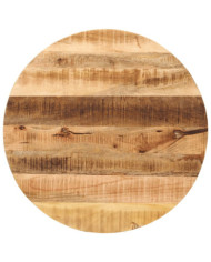 Dessus de table Ø 70x3,8 cm rond bois massif de manguier brut | Mobilier & Déco