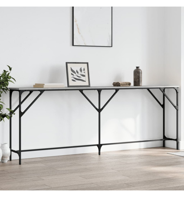 Table console sonoma gris 200x29x75 cm bois d'ingénierie | Mobilier & Déco