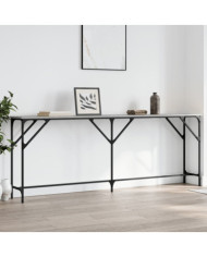 Table console sonoma gris 200x29x75 cm bois d'ingénierie | Mobilier & Déco