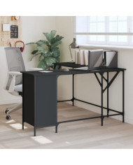 Bureau noir 141x141x75 cm bois d'ingénierie | Mobilier & Déco