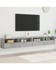 Meubles TV muraux 2pcs gris béton 100x30x30cm bois d'ingénierie | Mobilier & Déco