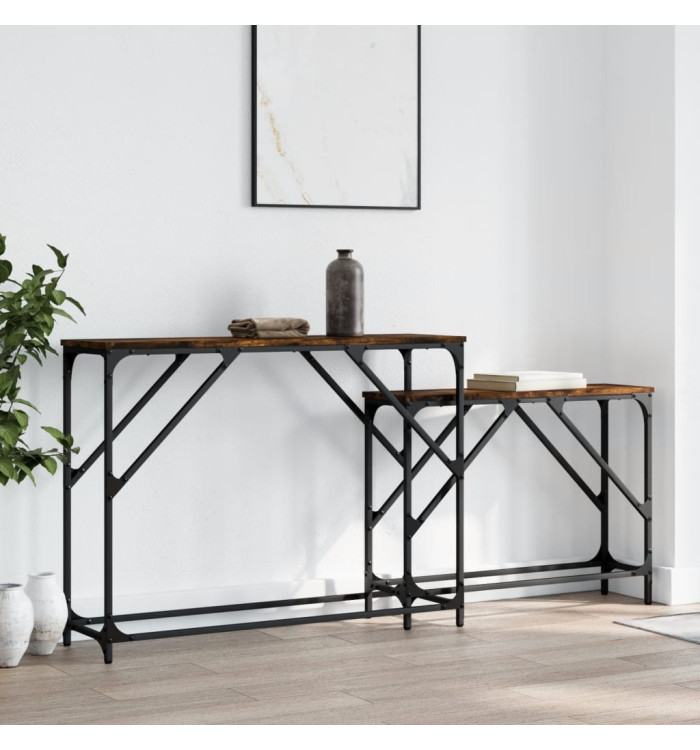 Tables console gigognes 2 pcs chêne fumé bois d'ingénierie | Mobilier & Déco