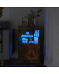 Buffet avec lumières LED chêne fumé 41x37x67 cm | Mobilier & Déco