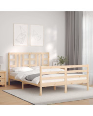 Cadre de lit sans matelas 140x190 cm bois de pin massif | Mobilier & Déco