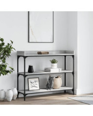 Table console avec étagères sonoma gris 100x30x80 cm | Mobilier & Déco