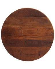 Dessus de table Ø 60x3,8 cm rond bois massif de récupération | Mobilier & Déco
