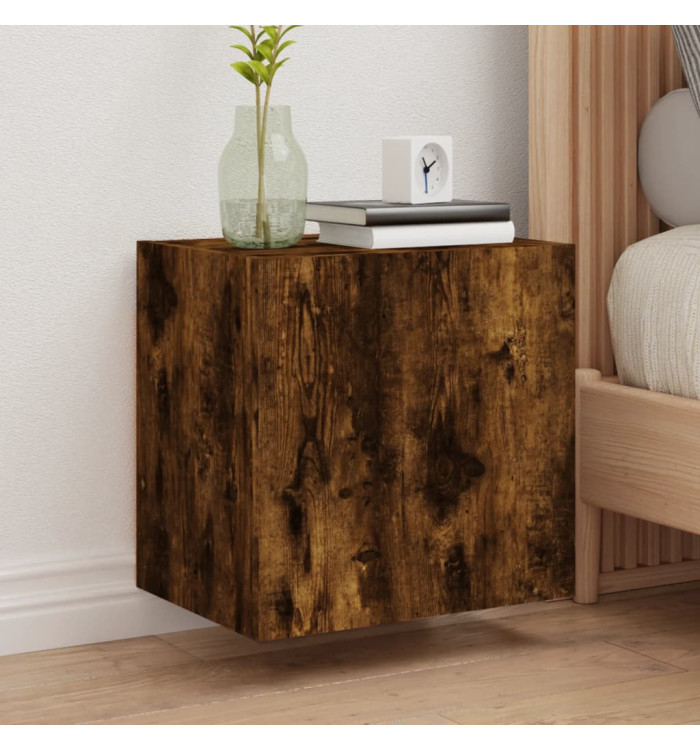 Meubles TV muraux 2 pcs chêne fumé 40,5x30x40cm bois ingénierie | Mobilier & Déco