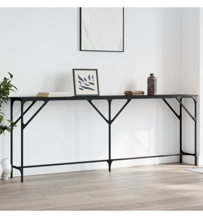 Table console noir 200x29x75 cm bois d'ingénierie | Mobilier & Déco