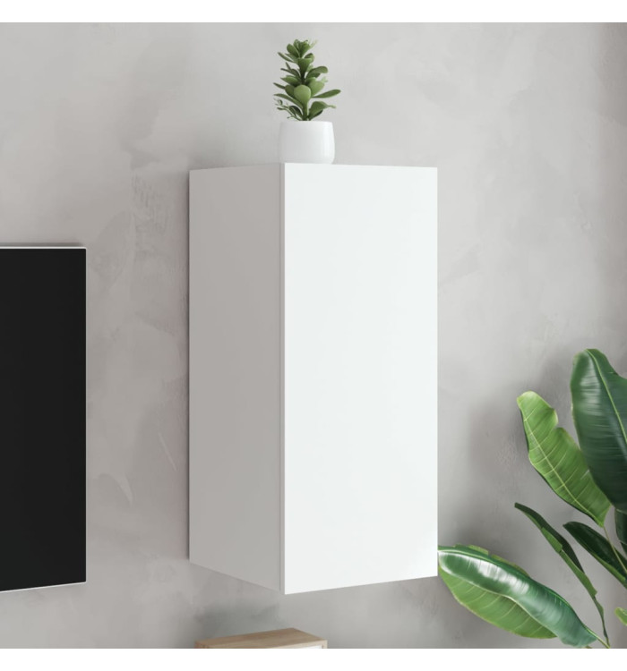 Meuble TV mural avec lumières LED blanc 30,5x35x70 cm | Mobilier & Déco