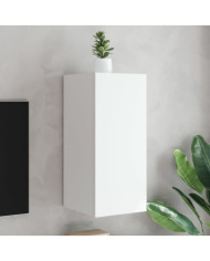 Meuble TV mural avec lumières LED blanc 30,5x35x70 cm | Mobilier & Déco
