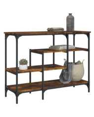 Table console avec étagères chêne fumé 100x35x75 cm | Mobilier & Déco