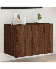 Meuble TV mural avec lumières LED chêne marron 60x35x41 cm | Mobilier & Déco