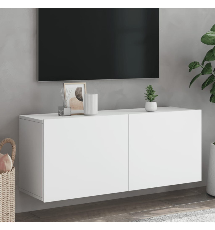 Meuble TV mural blanc 100x30x41 cm | Mobilier & Déco