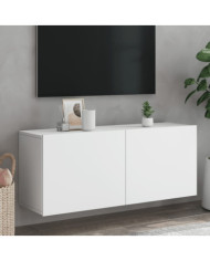 Meuble TV mural blanc 100x30x41 cm | Mobilier & Déco