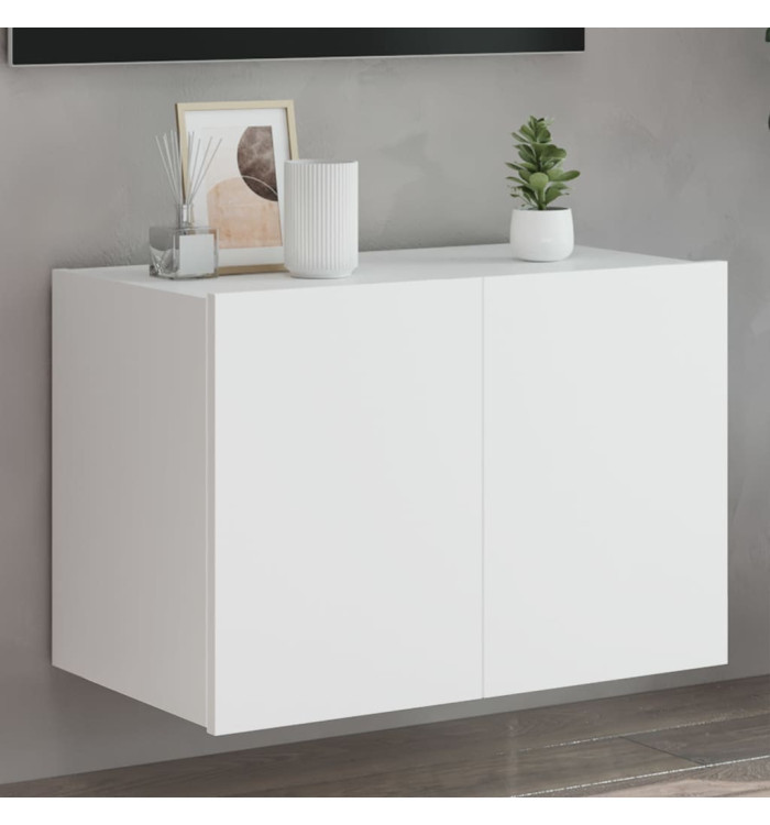 Meuble TV mural avec lumières LED blanc 60x35x41 cm | Mobilier & Déco