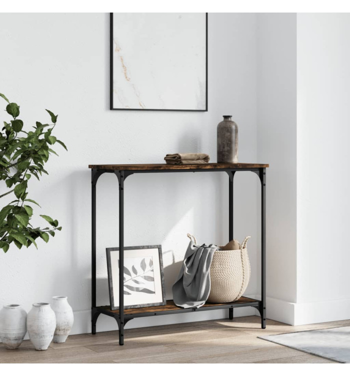 Table console chêne fumé 75x30,5x75 cm bois d'ingénierie | Mobilier & Déco