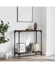 Table console chêne fumé 75x30,5x75 cm bois d'ingénierie | Mobilier & Déco