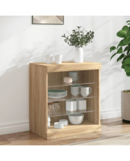 Buffet avec lumières LED chêne sonoma 60,5x37x67 cm | Mobilier & Déco