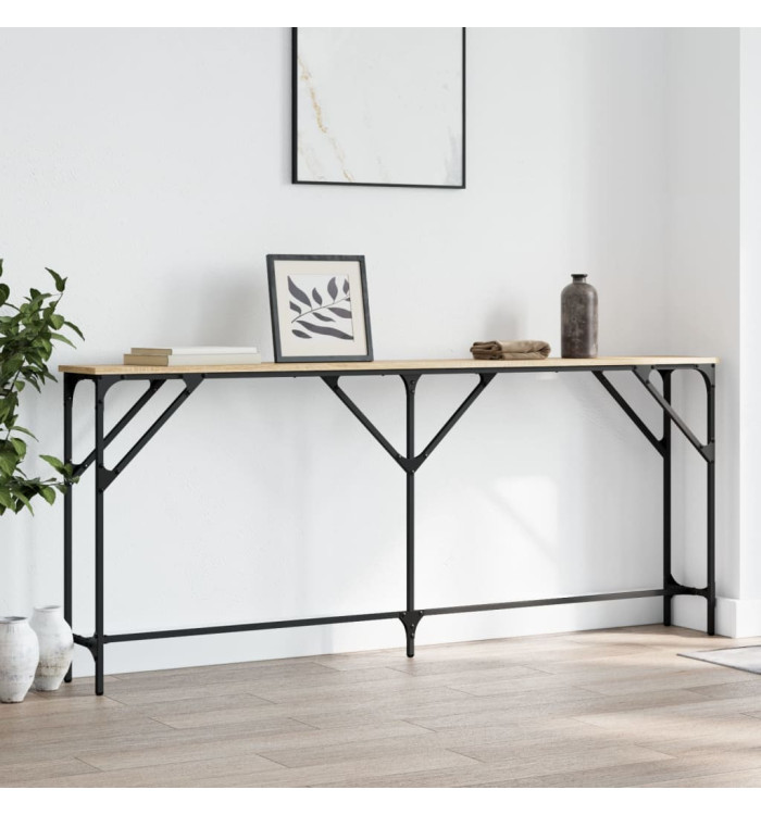 Table console chêne sonoma 180x23x75 cm bois d'ingénierie | Mobilier & Déco