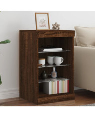 Buffet avec lumières LED chêne marron 41x37x67 cm | Mobilier & Déco