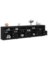 Buffet avec lumières LED noir 283x37x67 cm | Mobilier & Déco