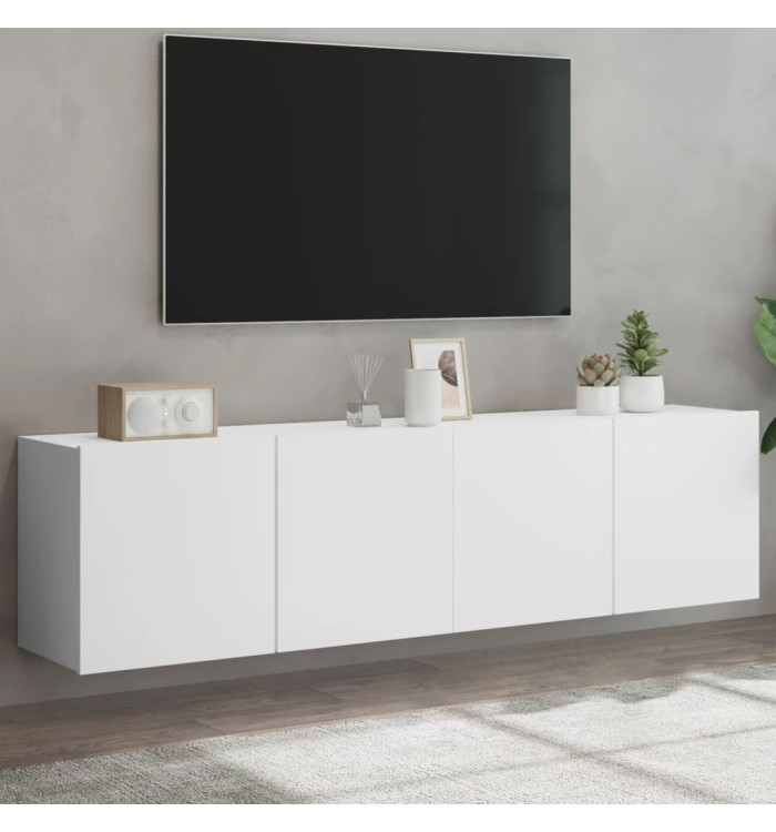 Meubles TV muraux 2 pcs blanc 80x30x41 cm | Mobilier & Déco