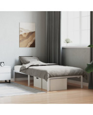 Cadre de lit métal sans matelas blanc 90x200 cm | Mobilier & Déco