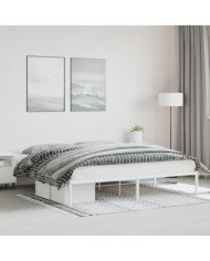 Cadre de lit métal sans matelas blanc 193x203 cm | Mobilier & Déco