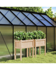 Jardinières 2 pcs avec pieds bois de pin massif | Mobilier & Déco