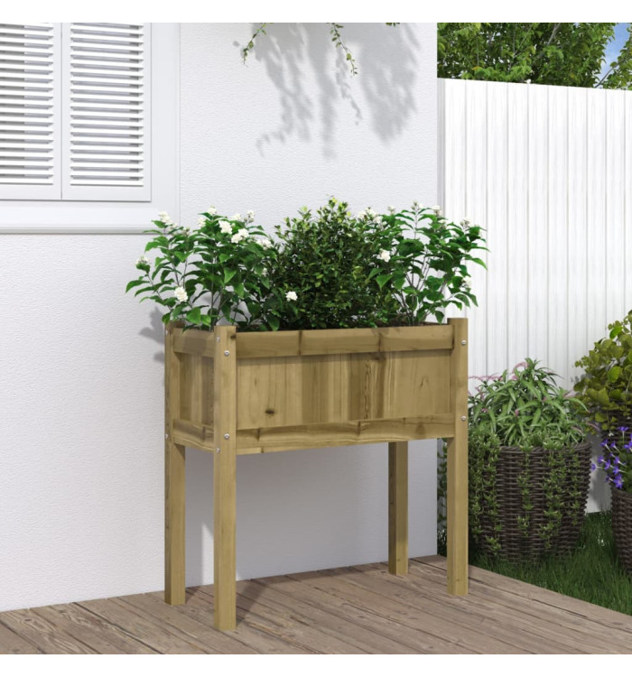 Jardinière avec pieds 70x31x70 cm bois de pin imprégné | Mobilier & Déco