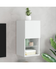Meuble TV avec lumières LED blanc 30,5x30x60 cm | Mobilier & Déco