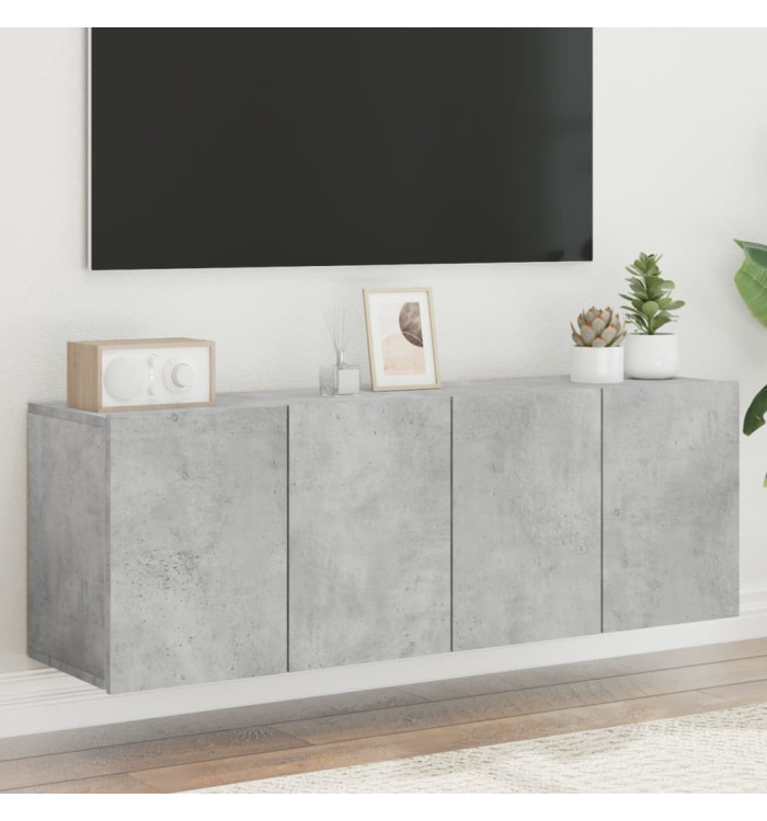 Meubles TV muraux 2 pcs gris béton 60x30x41 cm | Mobilier & Déco