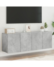 Meubles TV muraux 2 pcs gris béton 60x30x41 cm | Mobilier & Déco