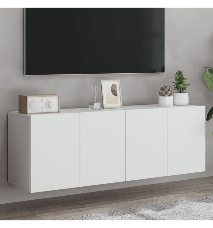 Meubles TV muraux 2 pcs blanc 60x30x41 cm | Mobilier & Déco
