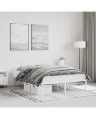 Cadre de lit métal blanc 135x190 cm | Mobilier & Déco