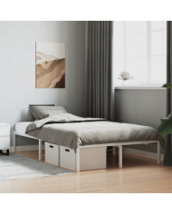 Cadre de lit métal blanc 120x190 cm | Mobilier & Déco