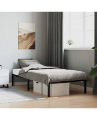 Cadre de lit métal sans matelas noir 90x190 cm | Mobilier & Déco