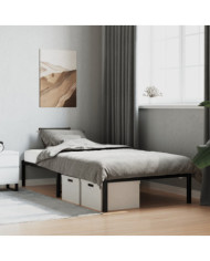 Cadre de lit métal sans matelas noir 107x203 cm | Mobilier & Déco