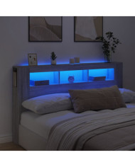 Tête de lit à LED sonoma gris 180x18,5x103,5 cm bois ingénierie | Mobilier & Déco
