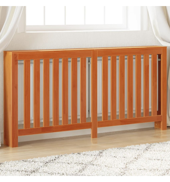 Cache-radiateur cire marron 169x19x84 cm bois massif de pin | Mobilier & Déco