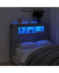 Tête de lit à LED gris béton 120x18,5x103,5cm bois d'ingénierie | Mobilier & Déco
