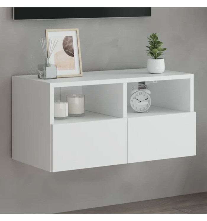 Meuble TV mural blanc 60x30x30 cm bois d'ingénierie | Mobilier & Déco